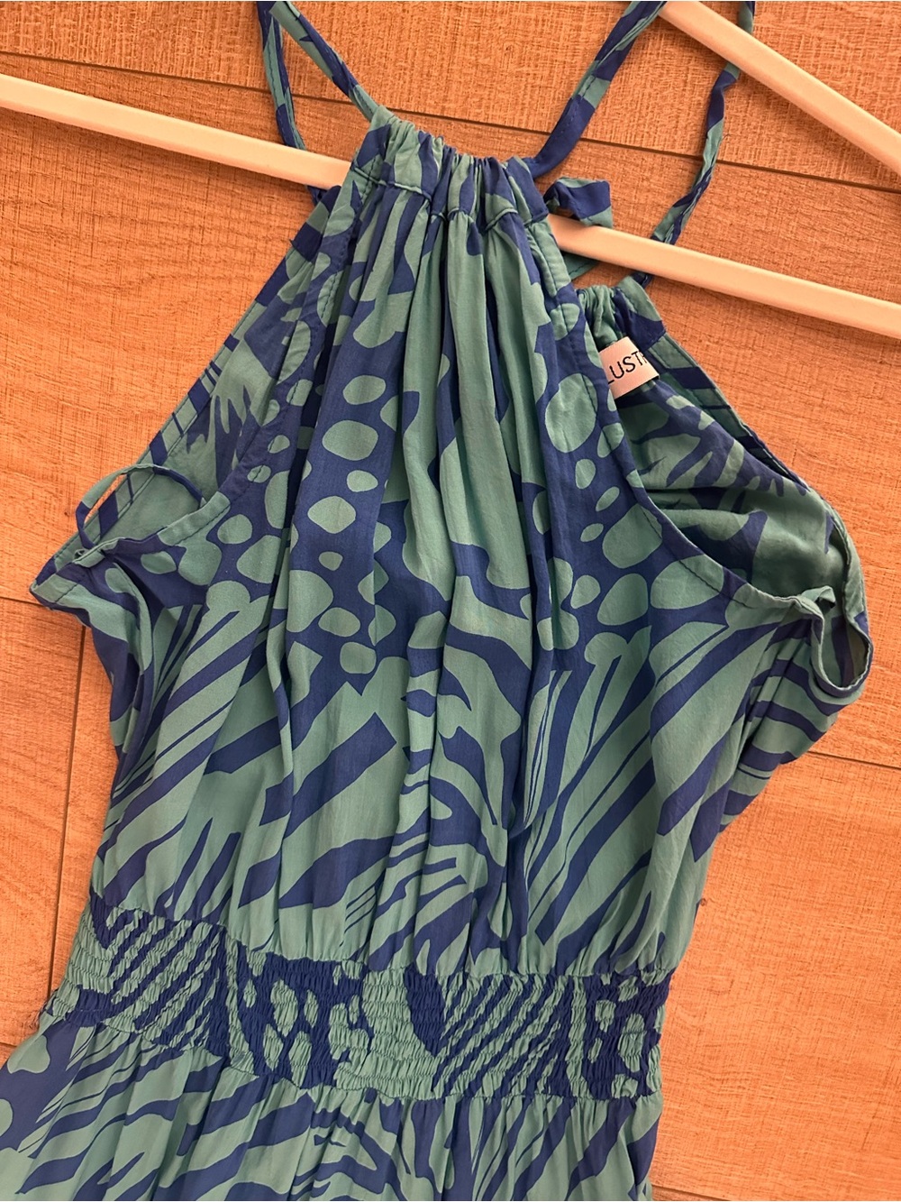Sea Lustre Lele Blue Tropical Halter Dress - Women's Mini Dress size M/L - Picture 8 of 9